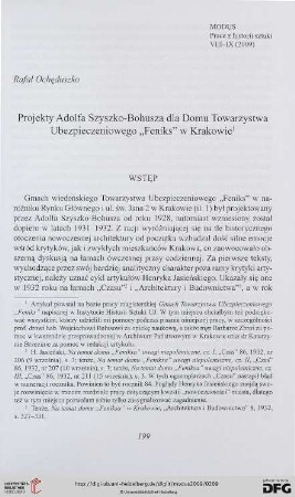 8/9: Projekty Adolfa Szyszko-Bohusza dla Domu Towarzystwa Ubezpieczeniowego "Feniks" w Krakowie
