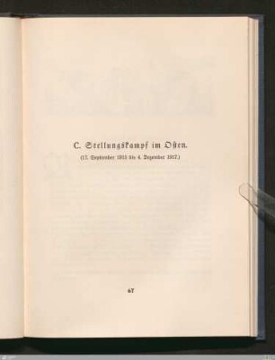 C. Stellungskampf im Osten