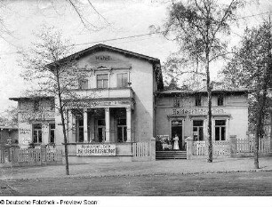 Dresden-Loschwitz, Fischhausstraße 5. Restaurant und Café "Haideschlösschen". Straßenfront