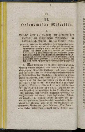 II. Oekonomische Miscellen.