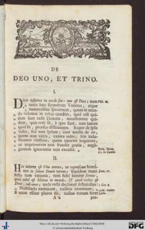 De Deo Uno, Et Trino.