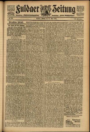 Zweite Ausgabe vom Freitag, den 25. Mai 1906.
