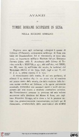 5: Avanzi di tombe romane scoperte in Susa nella regione urbiano