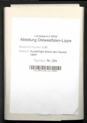 Erb- und Geldsachen der Amalie zur Lippe, geb. zu Dohna