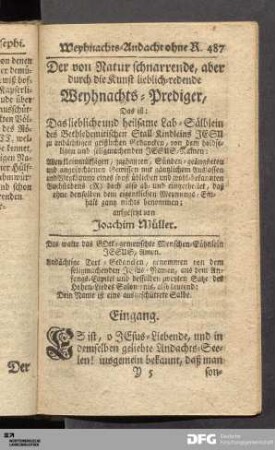 Weyhnachts-Andacht