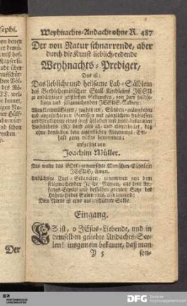 Weyhnachts-Andacht