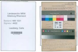 Entnazifizierung Carla Lausberg , geb. 22.05.1909 ()