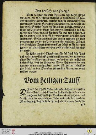 Vom heiligen Tauff