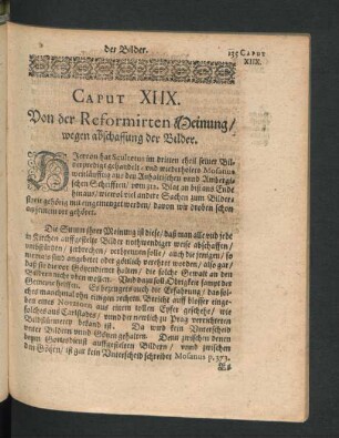 Caput XIIX. Von der Reformirten Meinung/ wegen abschaffung der Bilder.