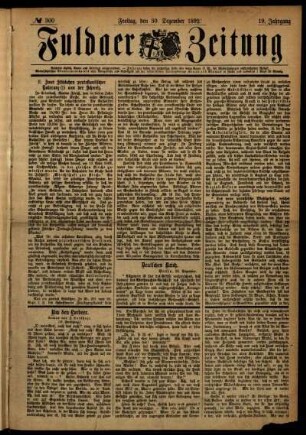 Ausgabe vom Freitag, den 30. Dezember 1892.