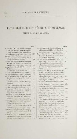 Table générale des mémoires et ouvrages.