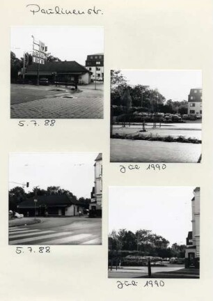 Umbau der B239 vorher - nachher. Paulinenstraße. Tankstelle, Apotheke, Kreuzung Lippischer Hof