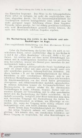 17: Die Nachwirkung des Lichts in der Schicht und sein Nachklingen im Auge