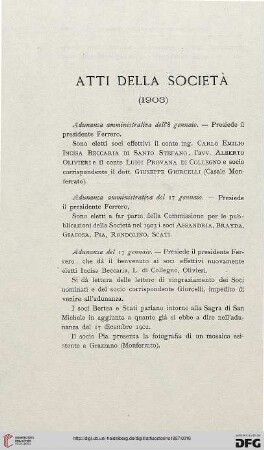 Atti della società: (1903)