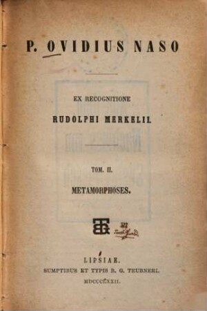 P. Ovidius Naso, 2.. Metamorphoses