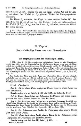 II. Kapitel. Der vollständige Raum von vier Dimensionen.