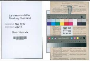 Entnazifizierung Heinrich Nass , geb. 12.01.1891 (Fahrmeister)