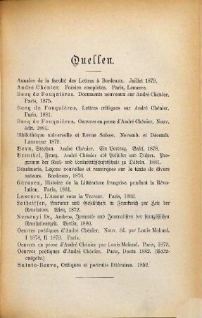André Chenier : eine Studie aus der franz. Literaturgeschichte