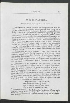 Numa Pompilio Llona : [Del libro titulado Escritores y Poetas Sud-Americanos]