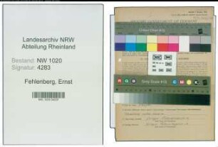Entnazifizierung Ernst Fehlenberg , geb. 04.07.1889 (Feuerwehrmann)