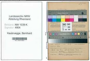 Entnazifizierung Bernhard Kaubruegge , geb. 19.05.1903 (Arbeiter)
