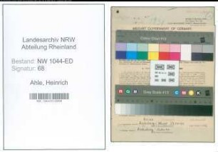 Entnazifizierung Heinrich Ahle , geb. 27.03.1891 (Lehrer)