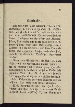 47-57, Einzelarbeit.