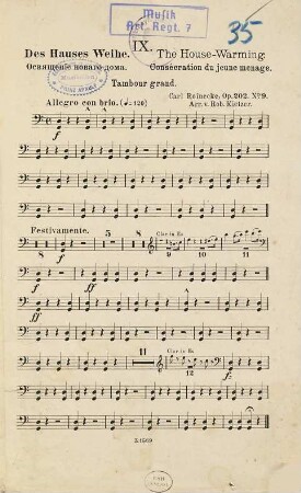 Des Hauses Weihe : op. 202 No. 9 = The House-Warming = Consécration du jeune menage