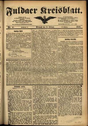 Ausgabe vom Mittwoch, den 19. Februar 1908.