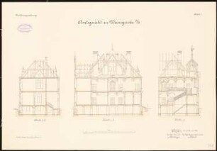 Amtsgericht und Gefängnis, Wernigerode: Aufriss Hauptansicht, Vorderansicht 1:100