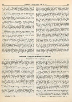 339-342 Priesterliche Kulttheologie und prophetische Kultpolemik