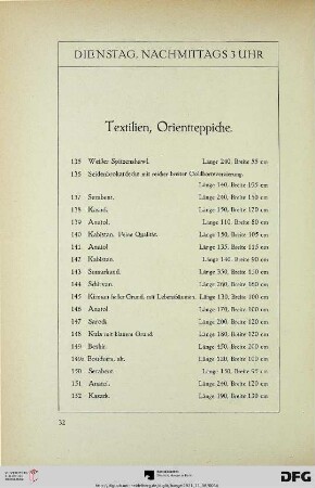 Textilien, Orientteppiche (Nr. 135-152)
