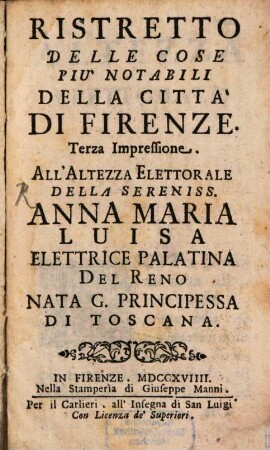 Ristretto delle cose più notabili della città di Firenze