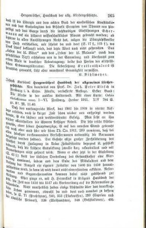 265-266 [Rezension] Hergenröther, Joseph, Die Kirche in der antiken Kulturwelt