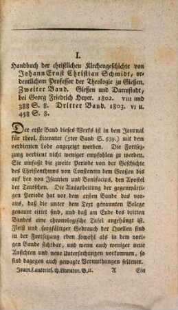 Journal für auserlesene theologische Literatur. 2. 1806