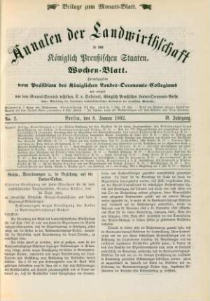 No. 2. Berlin, den 8. Januar 1862. II. Jahrgang.