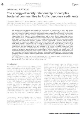 The energy–diversity relationship of complex bacterial communities in Arctic deep-sea sediments