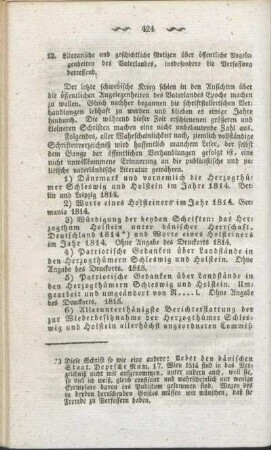 12. Literarische und geschichtliche Notizen über öffentliche Angelegenheiten des Vaterlandes, insbesondere die Verfassung betreffend.