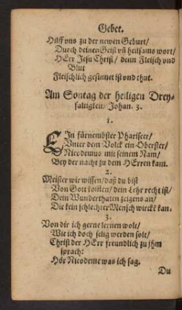 Am Sontag der heiligen Dreyfaltigkeit ...