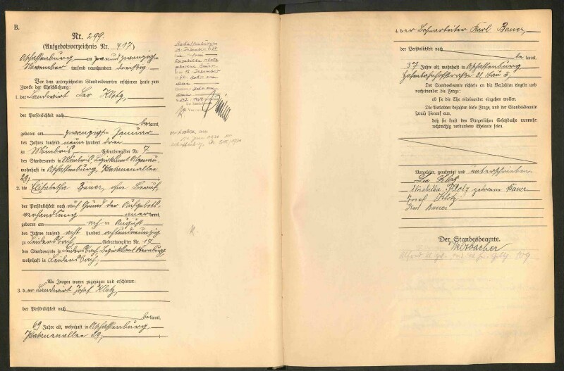 Standesamtsbuch der Stadt Aschaffenburg: Eheschließungen 252/1930 - 130/1931