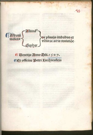 Astrorum iudices de pluviis, imbribus et ventis, ac aeris mutatione