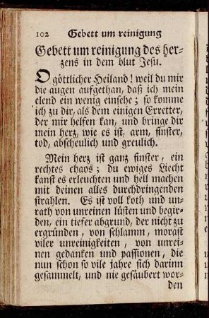 Gebett um Reinigung des Herzens in dem Blut Jesu