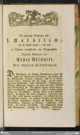 I. Natürliche, wie sie täglich wachsen ...