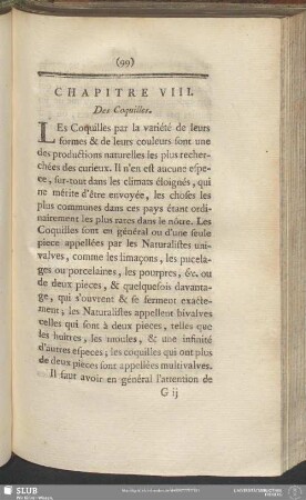 Chapitre VIII. Des Coquilles