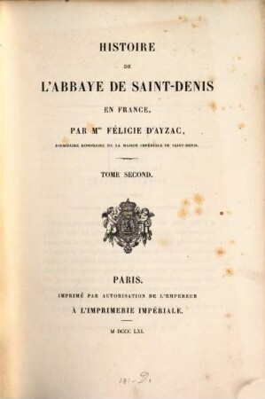 Histoire de l'abbaye de Saint-Denis en France, II