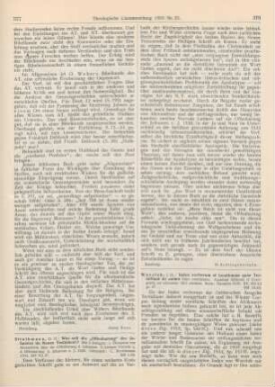 377-378 [Rezension] Strathmann, Hermann, Was soll die 'Offenbarung' des Johannes im Neuen Testament?
