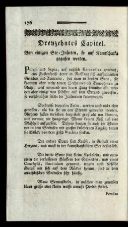 Dreyzehntes Capitel. Von einigen See-Insecten ...