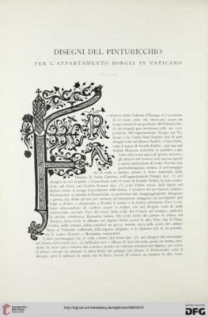 1: Disegni del Pinturicchio per l' appartamento Borgia in Vaticano