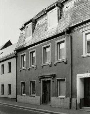 Mügeln, Wohnhaus : Mügeln (Kreis Oschatz), Wohnhaus, Ernst-Thälmann-Straße 20, 1843, Straßenansicht