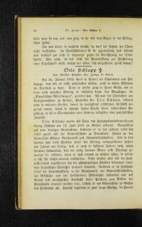 Otto Schlapp : [Nekrolog]